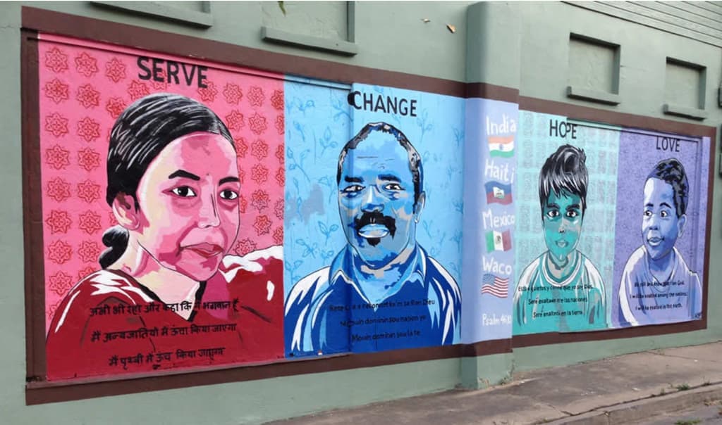 Serve Change Hope Love Mural